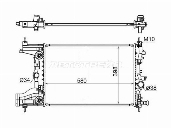 Радиатор охлаждения двигателя  Opel Astra