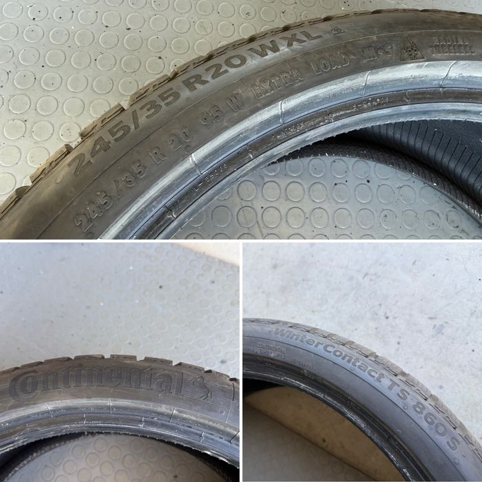 4бр. ПОЧТИ ЧИСТО НОВИ Зимни Гуми С Борд 245/35R/20W,XL -CONTINENTAL- DOT:2423 - 8.4мм.+8.0мм.