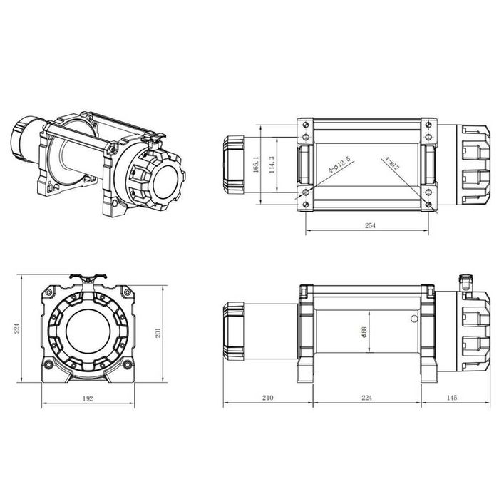 Troliu auto Visoli electric 20000lbs /9072kg 12v