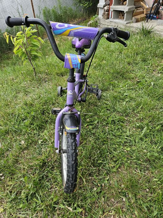 Bicicletă fete cu roți ajutătoare, 4-6 ani, Cross 16 '' Daisy