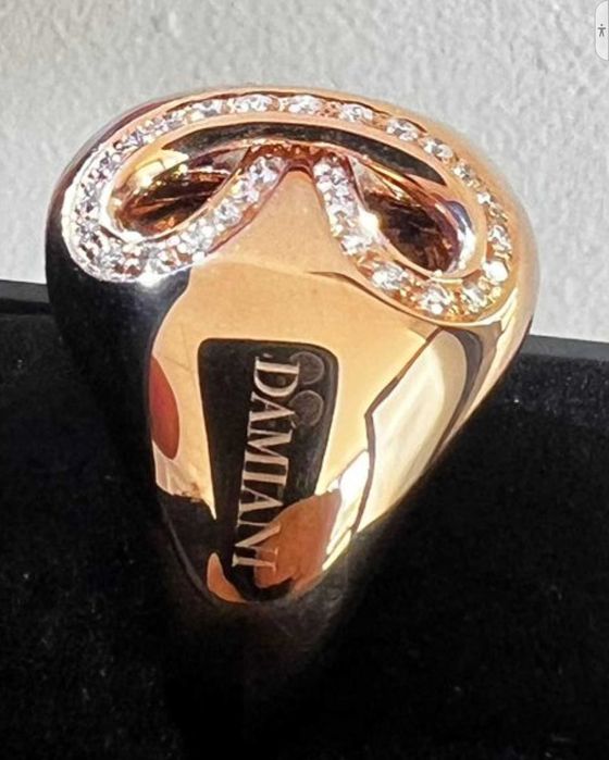 Inel Aur rose 18k+ 58 diamante de calitate 0.7ct colecția Damiani 17gr