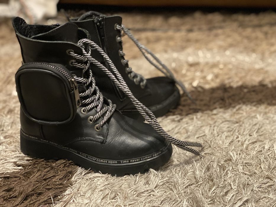 Зимнии ботинки  кожаные на девочку!