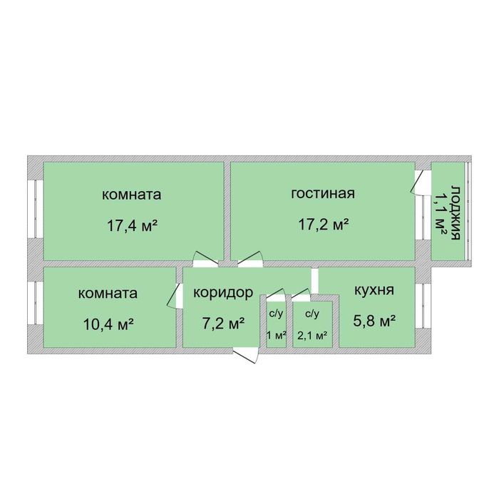 3-комнатная, 9мкрн, 5\5, 62м2, 1983м2