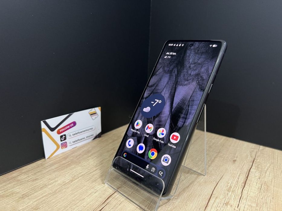 Google Pixel 7 128Gb Obsidian Second-Hand Foarte Bun 3 ani garanție, T