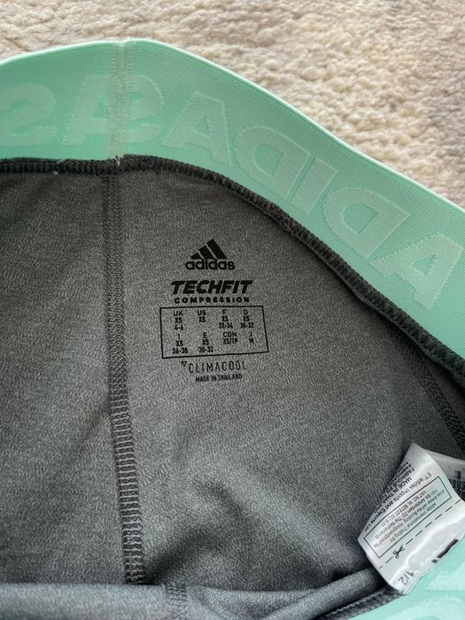 Colanti Adidas dama marimea S Techfit Compression gri cu verde menta
