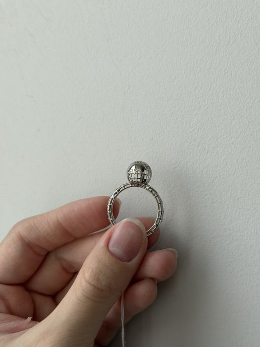 Серьги и кольцо 18 из серебра 925 в форме Земли