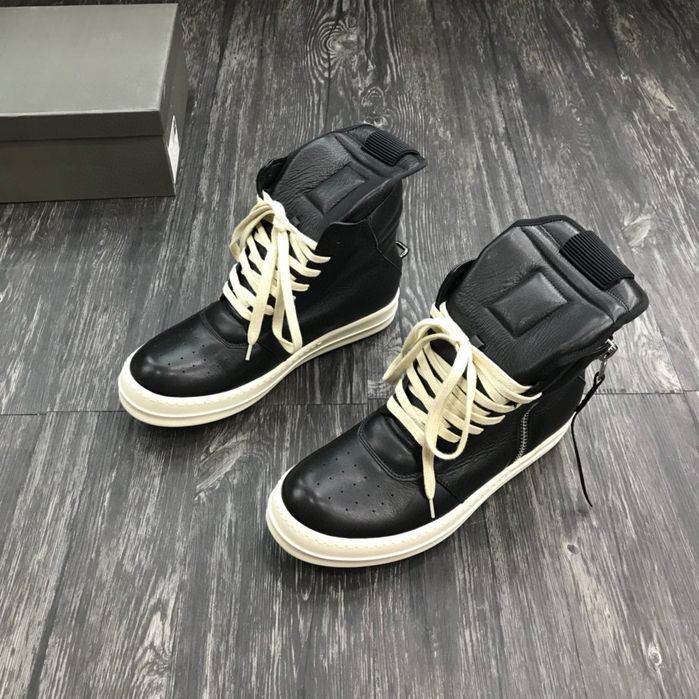 Adidasi Rick Owens Geobasket High-Top Sneaker Black/Milk