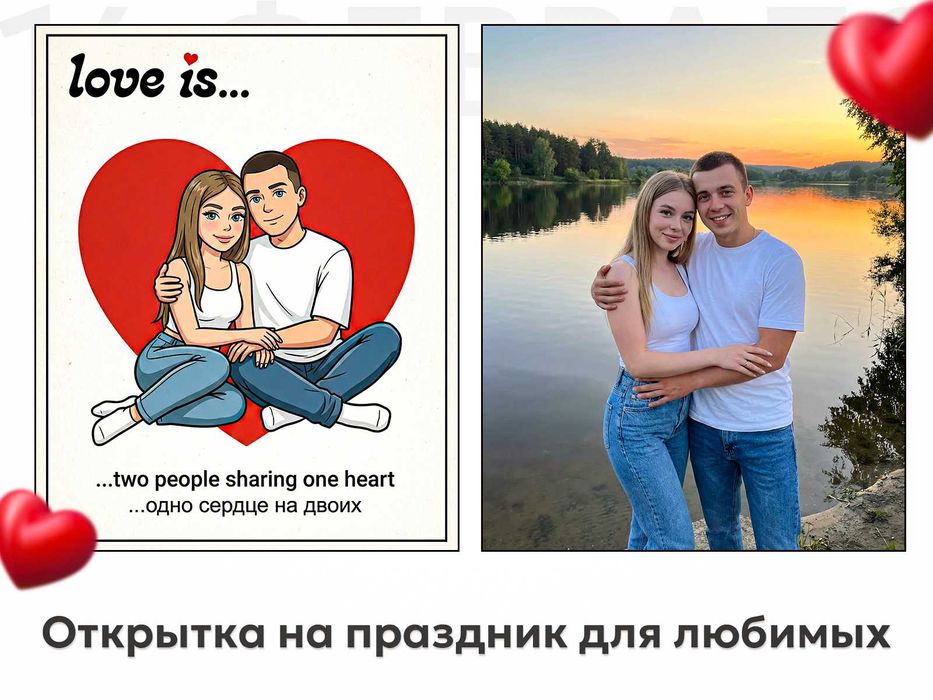 Открытка с ИИ для любимых