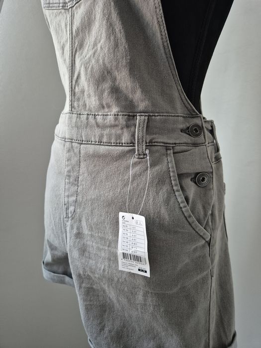 Salopetă scurtă din denim gri HEMA Summer – NOUĂ cu etichetă, mărimea 164 (13–14 ani)