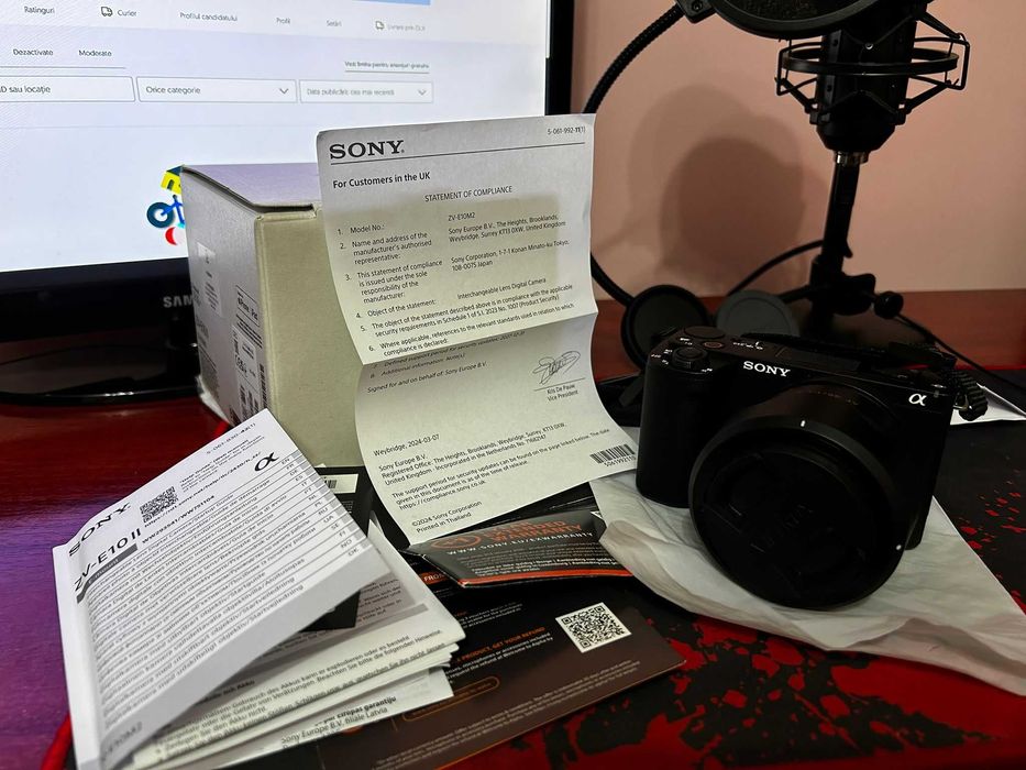 Vand aparat foto Sony ZV-E10 II (Mark2) cu tot cu obiectiv/separat.