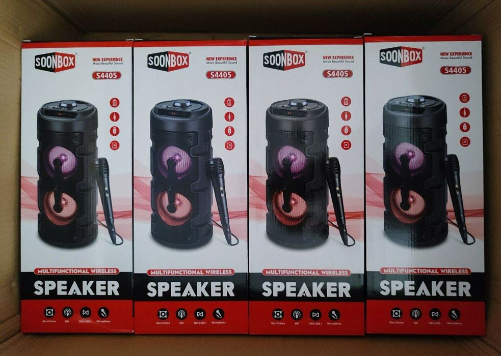 БЕПУЛ Доставка, Янги bluetooth Колонка Soonbox S4405+Симли Микрофон.