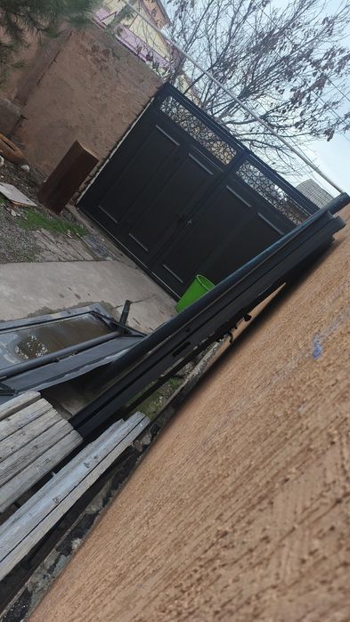 Ворота + козырек Металл СССР. Двух-створчатые.