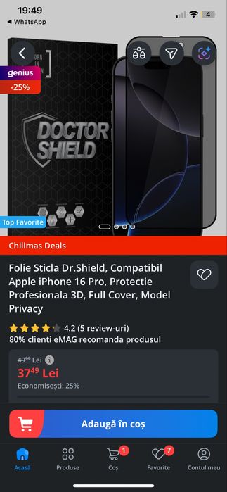 Vand folie iphone 16 pro max