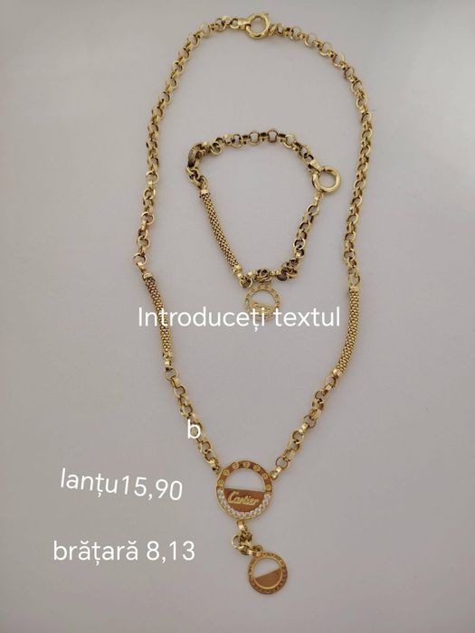 Bratara +lanț de aur lantul 15,90g si bratara 8,13 g