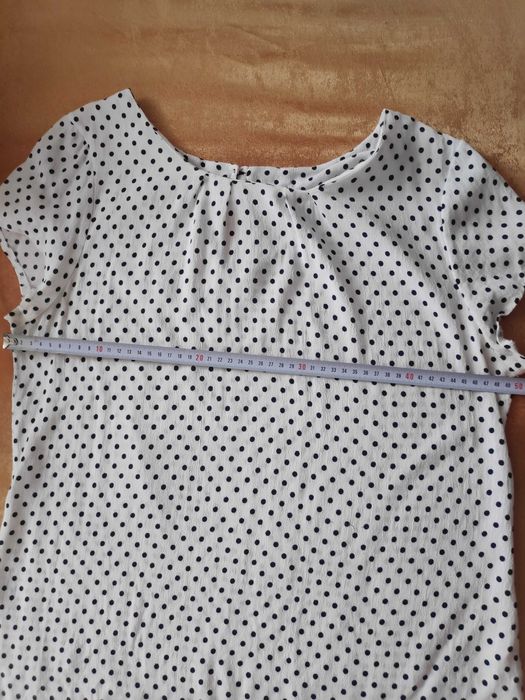 Bluză lejeră albă cu buline 42-44