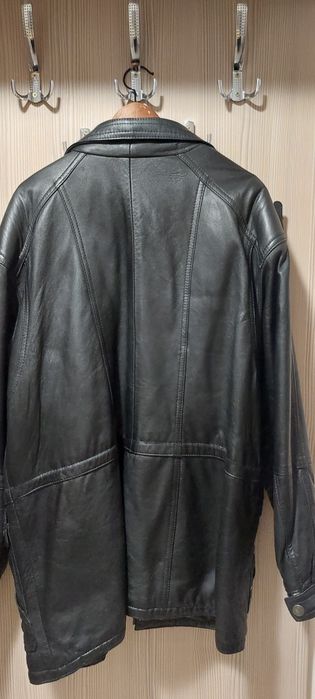 Haina din piele naturala, barbateasca, neagra, masura 52