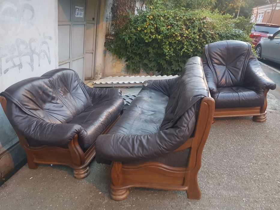 Set canapele piele naturala (3/2/1 locuri)