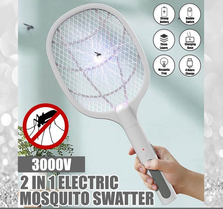 Мухобойка ракетка электрическая от насекомых,комаров