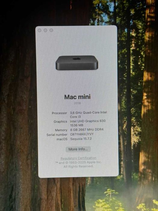 Mac mini 2018 i3 8GB 256GB