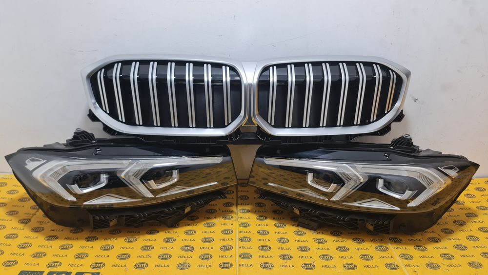 Grila masca radiator clapete active far faruri led BMW 3 G20 G21 facelift lci bara aripa capota armatura
