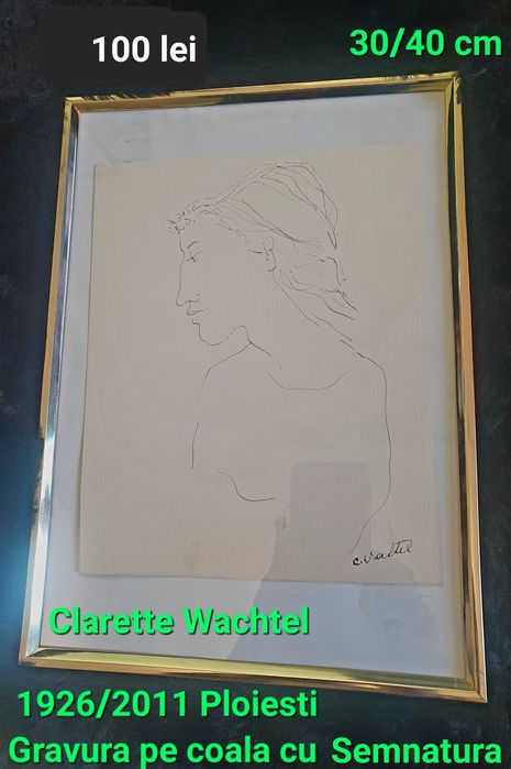 Gravura pe hartie cu semnatura