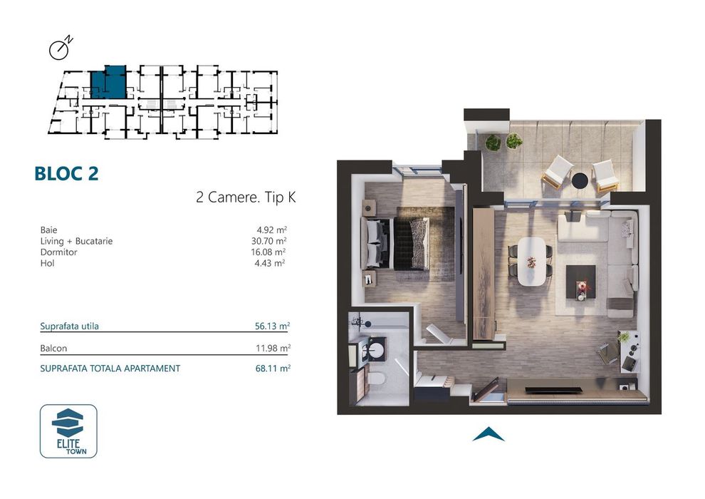 Elite Town Timisoara - Apartament 2 camere | TORONTALULUI