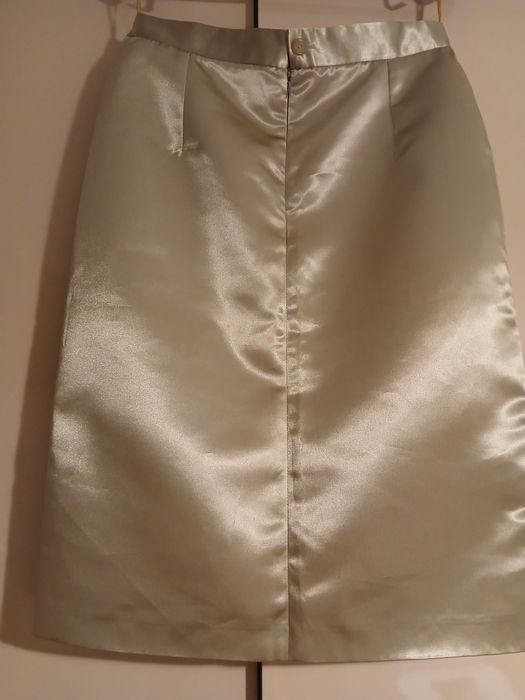 Fusta din satin, verde deschis Xandra, nr 42