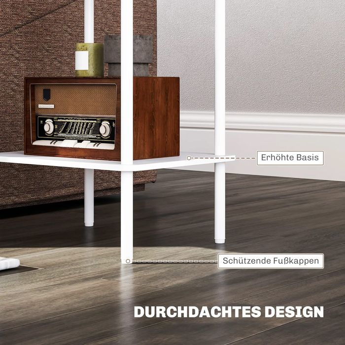 HOMCOM Модерна странична маса на 2 нива