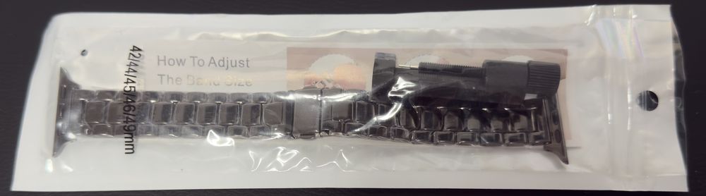 Черна метална каишка за apple watch 42/44/45/46/49