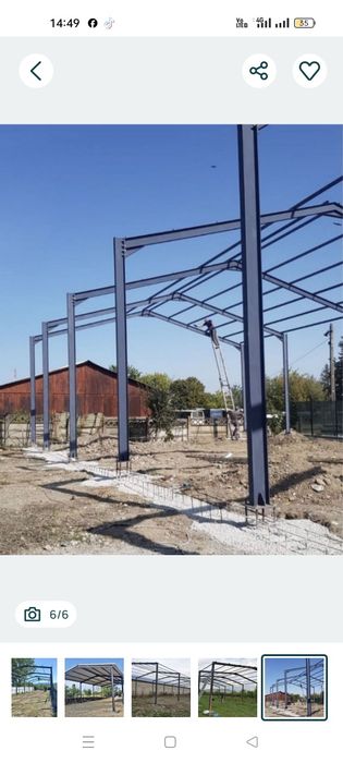 Vând hale și structuri metalice cu prindere pe surub