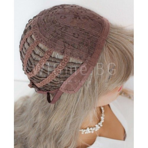 Дълга пеплно руса перука на вълни с бретон Алекса