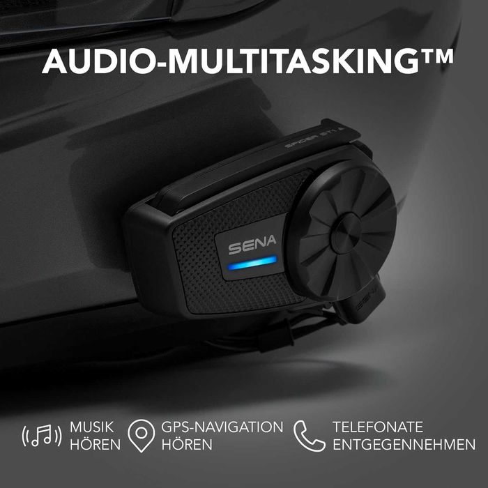 ПРОМО Нов 2г Гаранция Интерком Домофон Комуникация Каска за Мотор SENA SPIDER ST1 DUAL, Две Устройства
