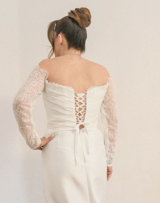 Rochie mireasă tafta si dantelă, fără defecte