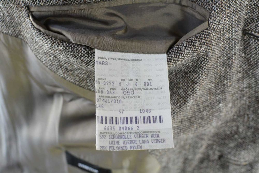 Sacou Hugo Boss Lână Mătase Maro Texturat Single Breasted Mărimea 50