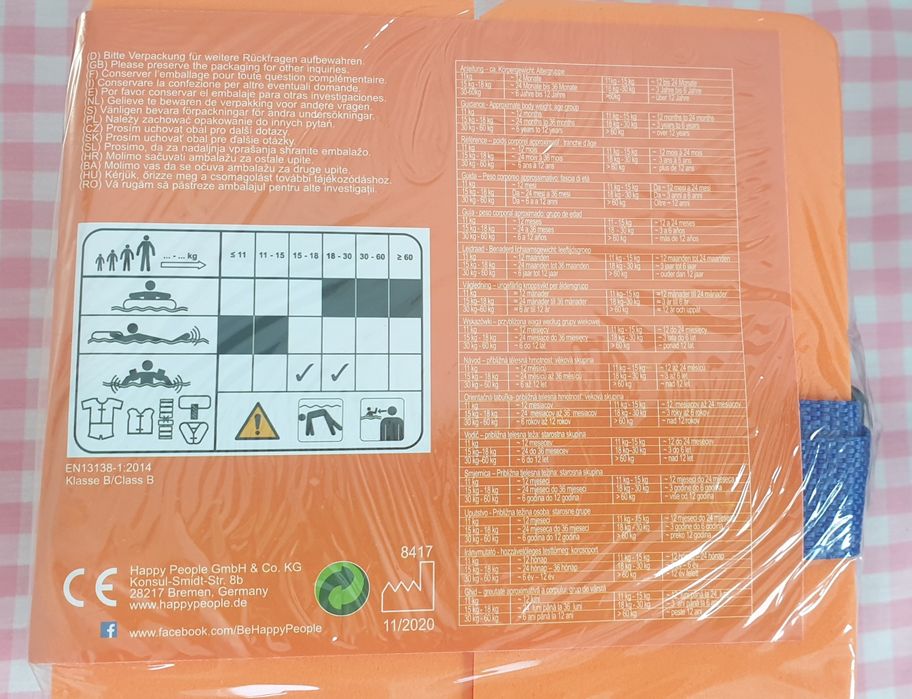 Vand centura plutitoare Happy People cu 4 perne  plutitoare!