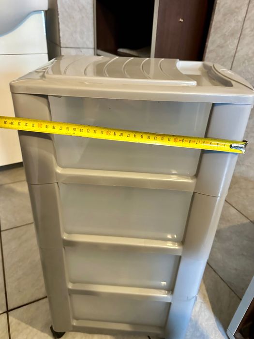 Dulap depozitare din plastic cu 4 sertare și roți