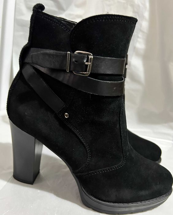 botine scurte cu toc Ellen Blake, negru, marimea 37