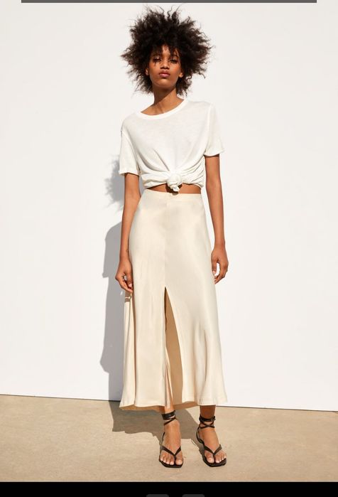 fusta zara satin