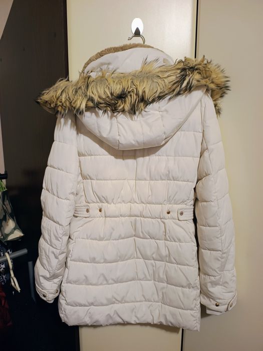 Geaca Zara S alba, de iarna