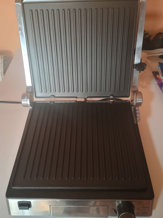 Grill electric SilverCrest SKGE 2000 C3, 2000 W, 29x26cm, inox, cu placi detasabile