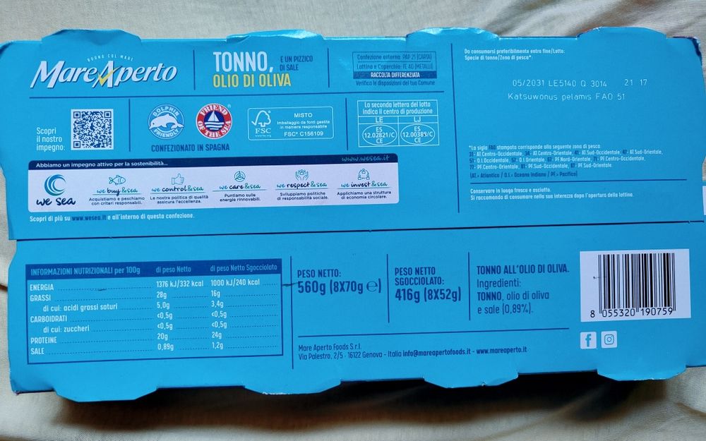 Conserve Ton in ulei măsline.