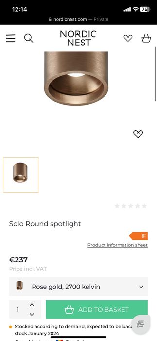 Light Point Solo 1 Bronzed Brass IP54 6W LED 2700k