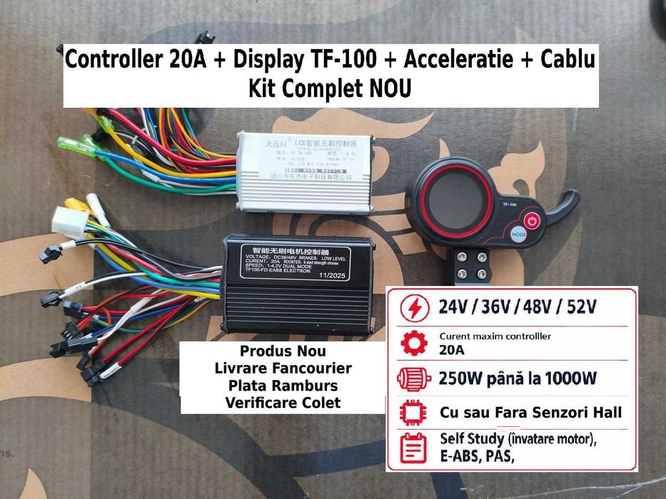 Controller 20A + Display Ecran 36v 48v 52 +acceleratie Motor Trotineta