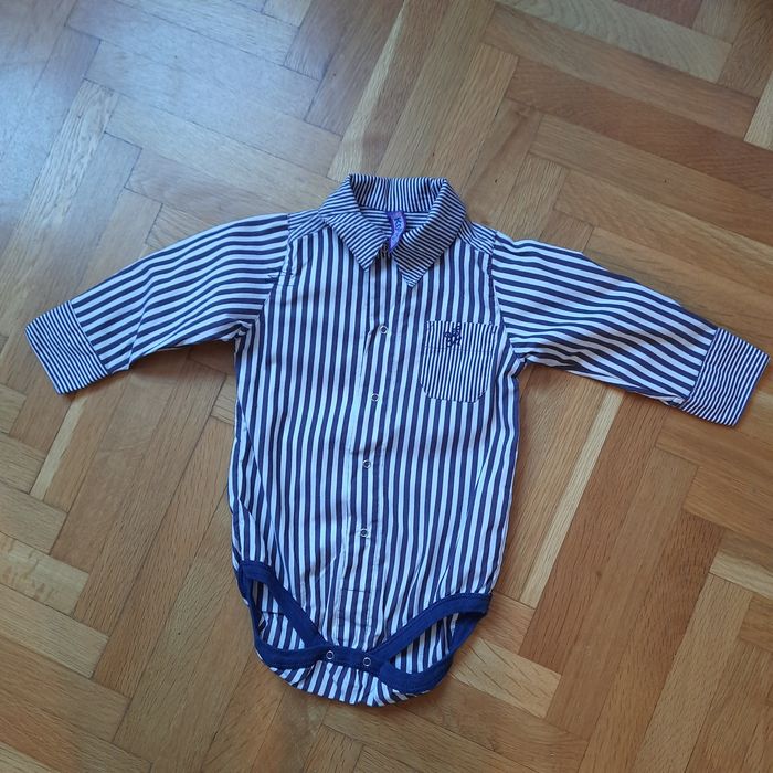 Дънков гащеризон с тениска Okaidi 3-6м.