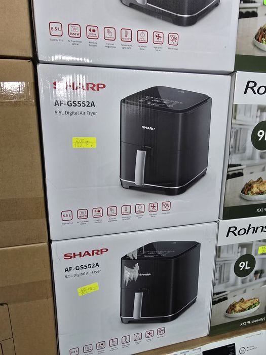Нов фритюрник с горещ въздух Air Fryer Sharp 5.5 литра