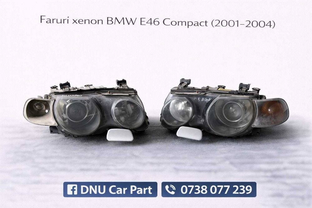 Set faruri BMW E46 Compact Xenon cu module si sprituitoare originale