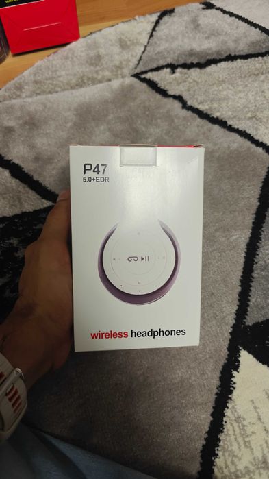 Căști Wireless P47 Bluetooth 5.0 Over-Ear, Pliabile, Bass Puternic și Microfon