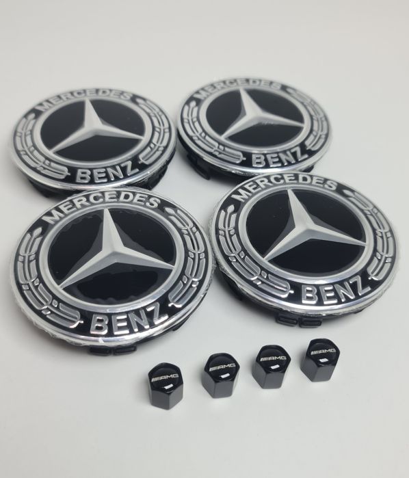 Pachet-Set-Capace-Centrale-Jante-75mm+Capacele-Valva-Sigla-Logo-Emblema-Stema-Mercedes-AMG-A-B-C-E-S-CLA-CLE-CLS-GLC-GLB-GLE-GLS