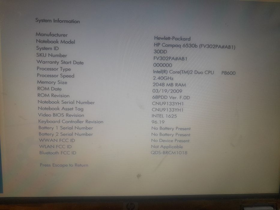 Продаётся ноутбук HP