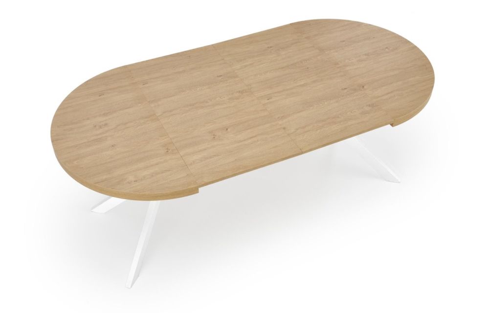 Трапезна маса Peroni златен дъб с бели крака